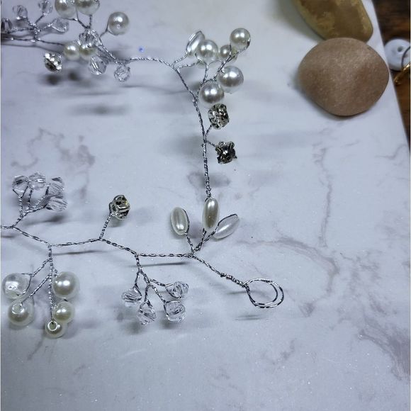 Handmade hair vine wedding accessory silver or gold wire - Picture 4 of 10